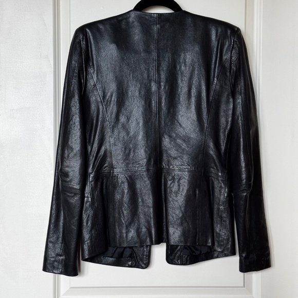 Vintage Pierre Balmain Black Leather Studded Jacket, Sz 40 - Picture 6 of 12